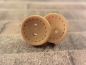 Preview: Holzknopf Ohrstecker mit Naht Gravur Holz Natur